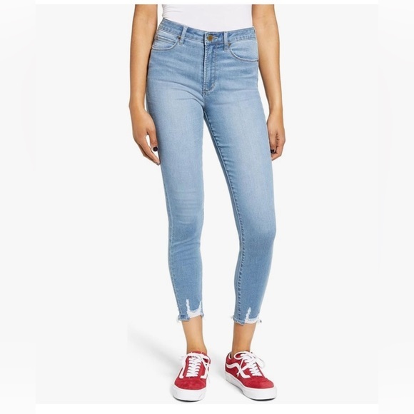 Articles of Society Women’s Heather High Waist Distressed Hem Crop Jeggings - Picture 1 of 11